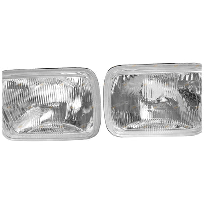 2x LH+RH Headlights with Globe for Nissan Navara/Holden Rodeo (1981 - 1997)