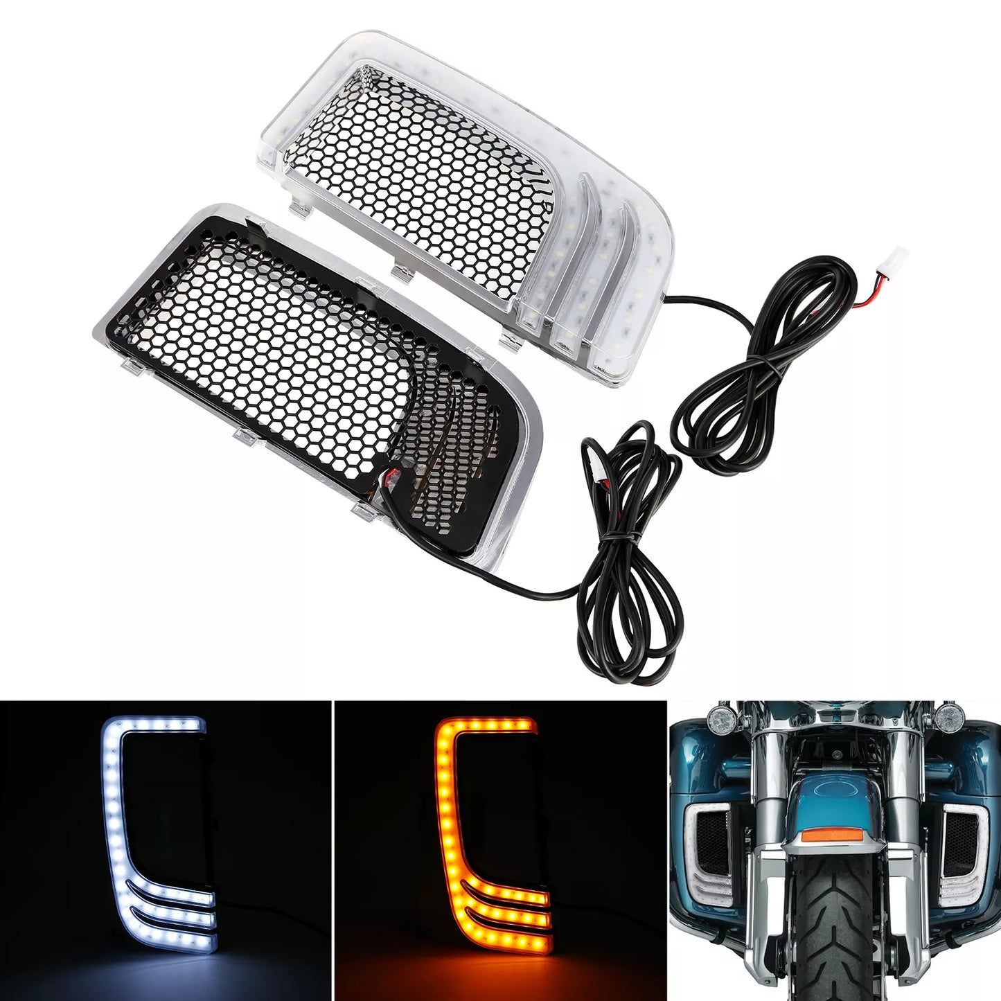 6.5" Lower Vented Fairing Speakers & Turn Signals for Harley Touring (2014-2024)