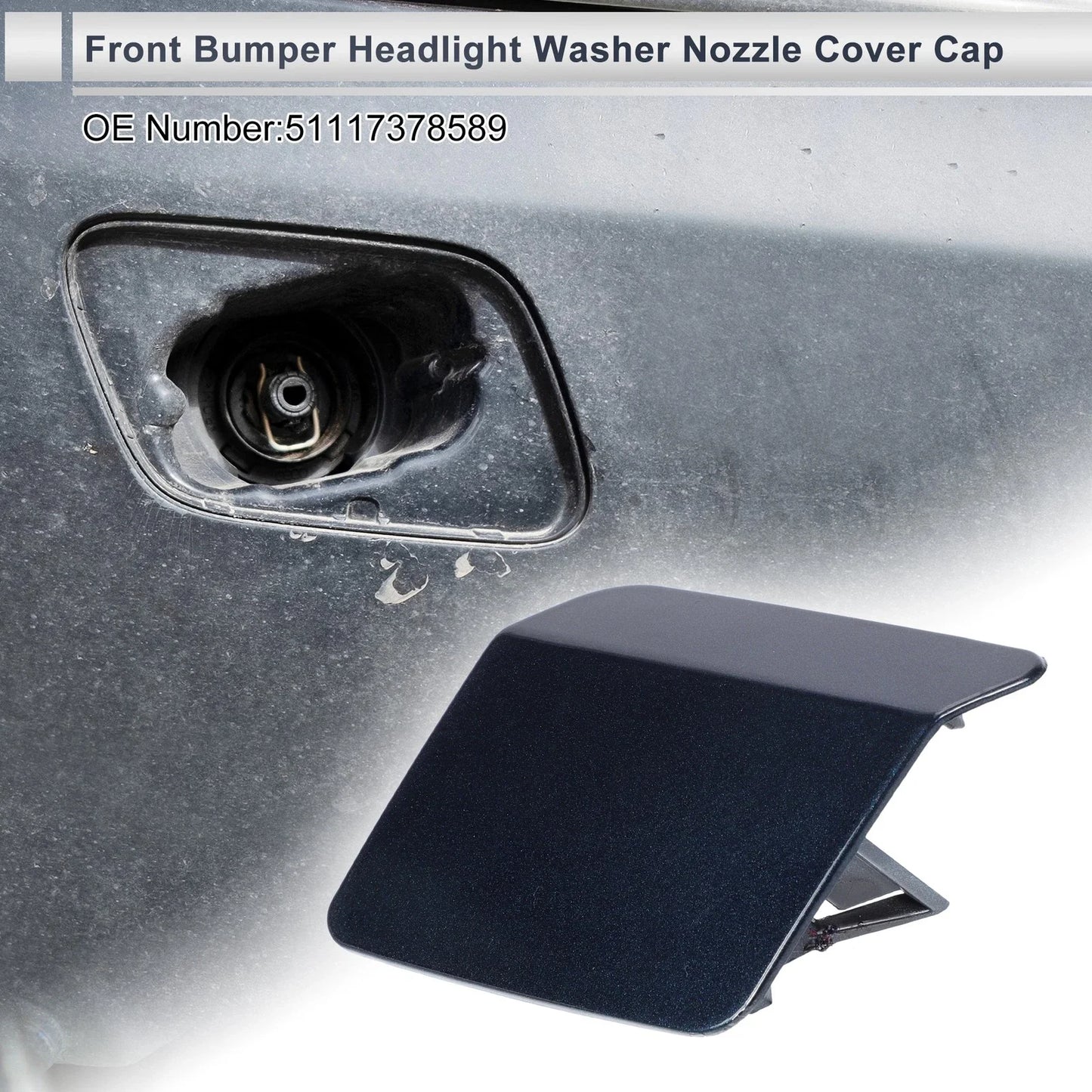 Front Left Side Bumper Headlight Washer Nozzle Cover Cap for BMW X5 F15 Blue