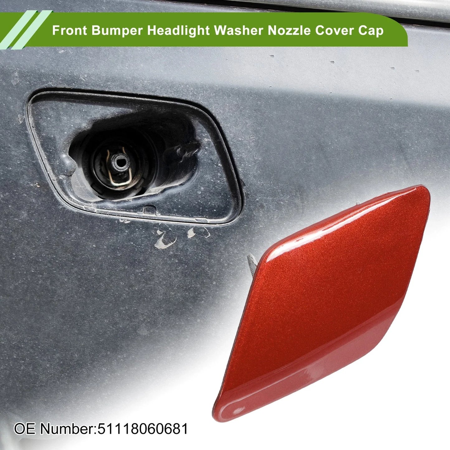 Front Left Washer Nozzle Cover Cap for BMW 428i Red (2014-2016)