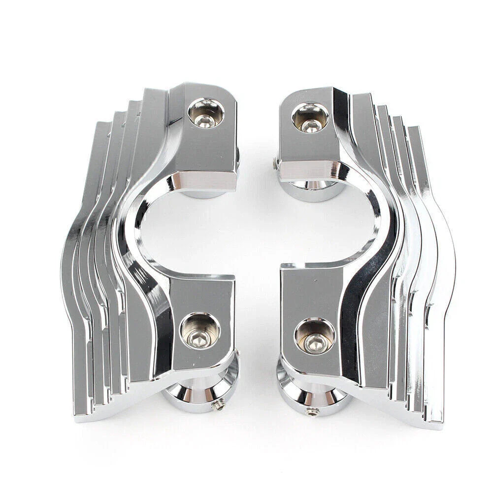 Chrome Finned Slotted Head Bolt Spark Plug Covers for Harley Touring