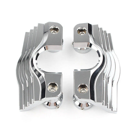 Chrome Finned Slotted Head Bolt Spark Plug Covers for Harley Touring