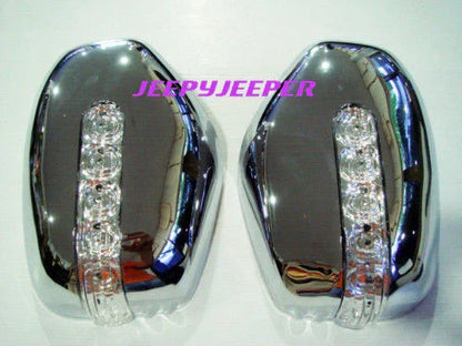 Chrome LED Mirror Covers for Mitsubishi L200 Triton Pajero (2005-2015)