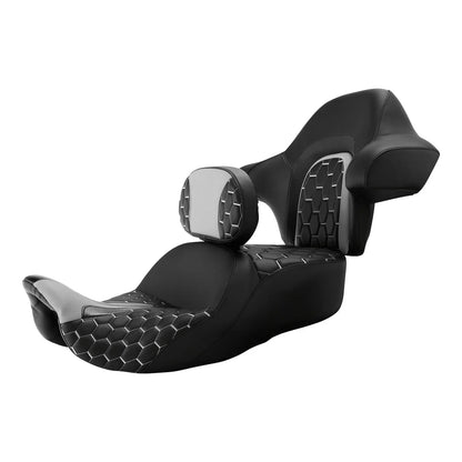 Seat Backrest Driver & Passenger Black Grey for Harley Road Glide (2014-2023)
