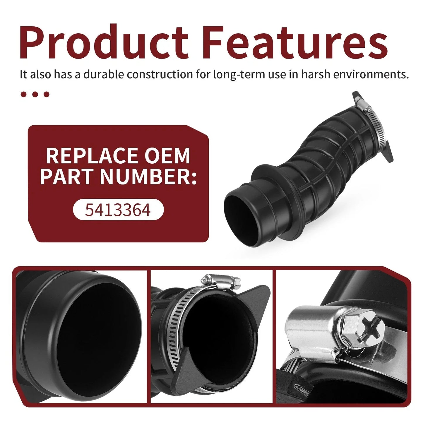 Air Box Intake Boot w/ Clamp for Polaris Sportsman 400 HO (2008–2010)