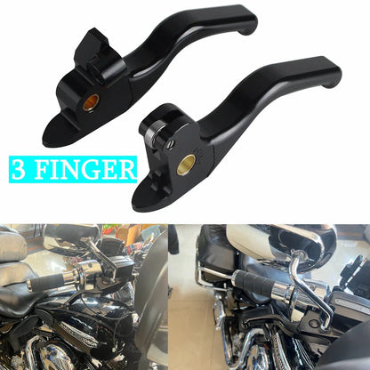 3 Finger Brake & Clutch Hand Levers Black for Harley Street Glide (2014-2023)