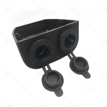 12V-24V Dual Power Socket for Boat Caravan RV - Black