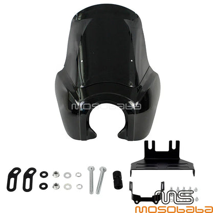 Headlight Fairing + 15" Windshield Black for Harley Softail Low Rider (2020-2023)
