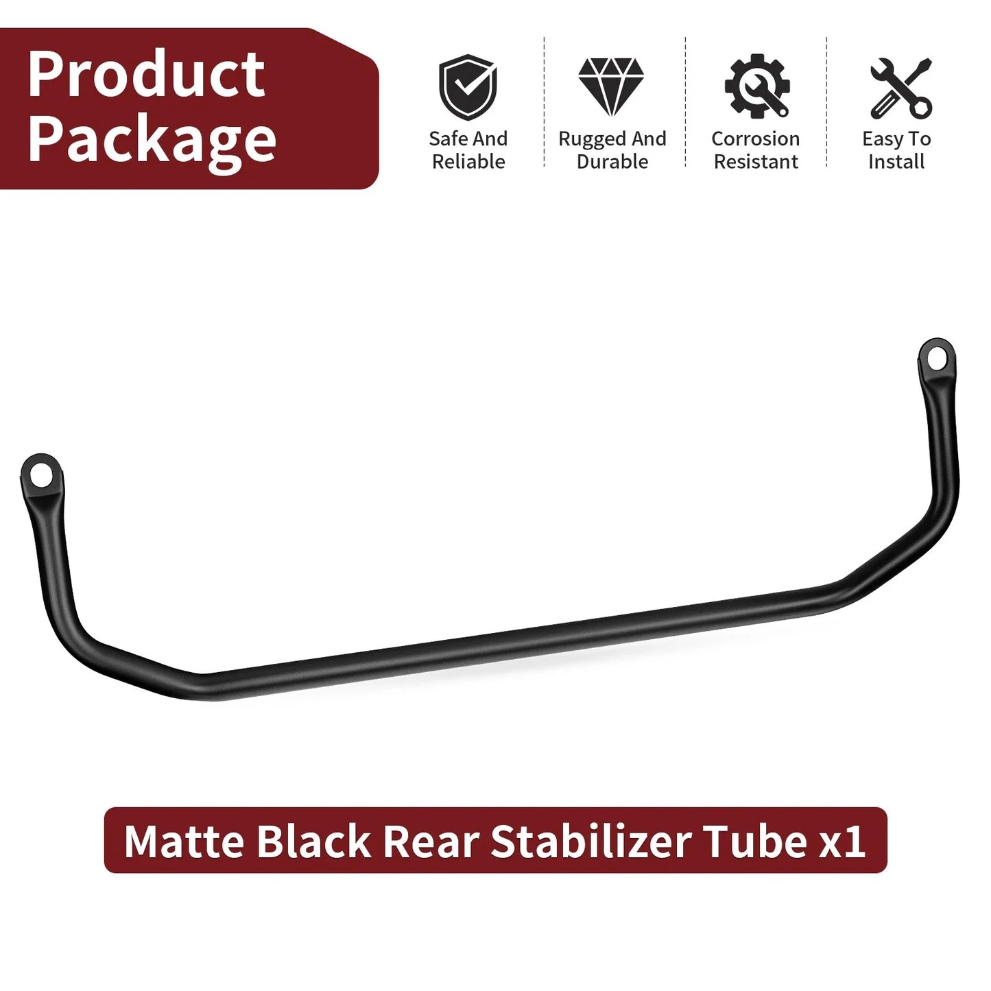 Stabilizer Tube, Rear, Matte Black for Polaris Ranger ETX (2015–2016)