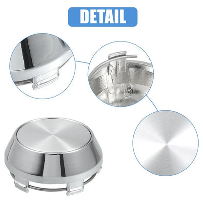 4 x ABS Chrome Silver Wheel Center Cap Rim Hub Cover 60mm for Universal (N/A)
