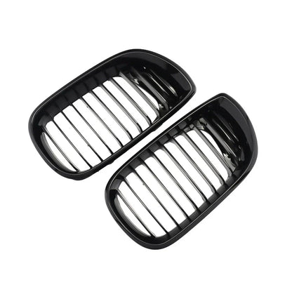 Pair Gloss Black Front Kidney Grilles Grill for BMW E46 (1998–2006)