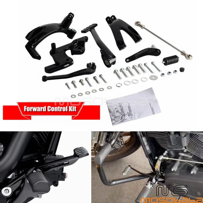 Black FootPeg Forward Controls Kit for Harley Softail (2018-2023)