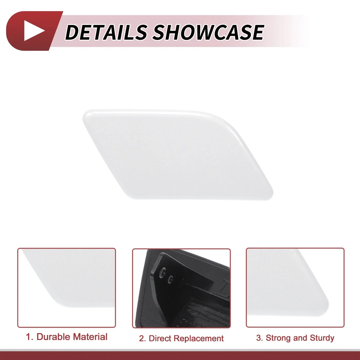 Washer Nozzle Cover Front Left & Right for BMW X1 (2013-2015) White
