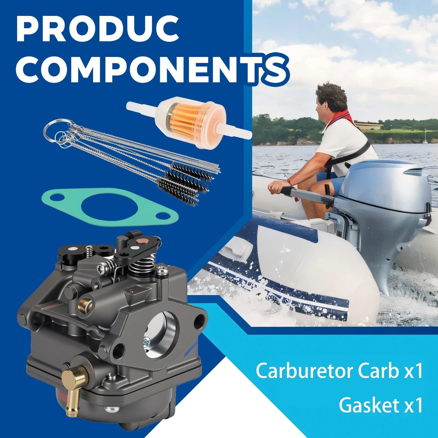 Carburetor 8 HP Outboard for Honda BF8 BF8A