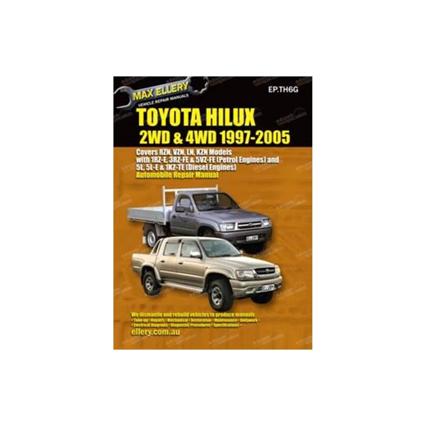 Workshop Repair Manual Book for Hilux (1997–2005)