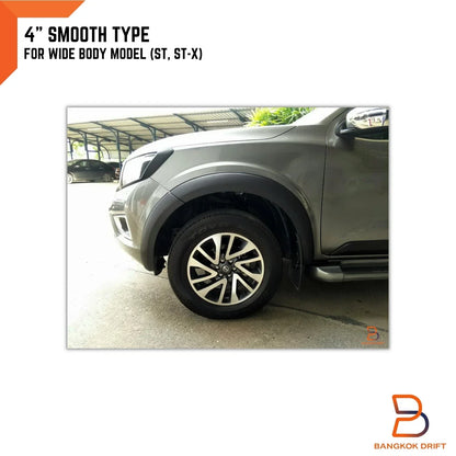4" Smooth Fender Flares for Nissan Navara NP300 D23 Wide Body (2015-2020)
