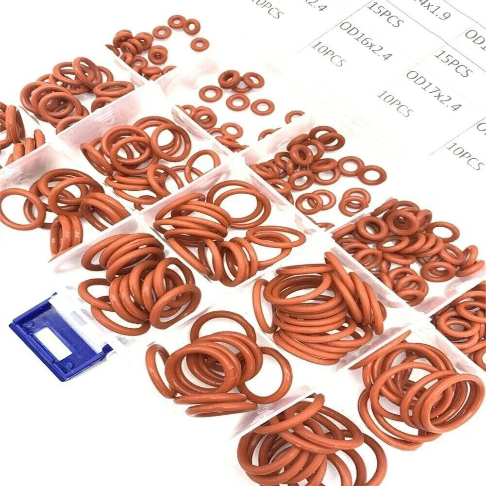 O Ring 225pcs Red Silicone for Reliable Seal Between Surfaces