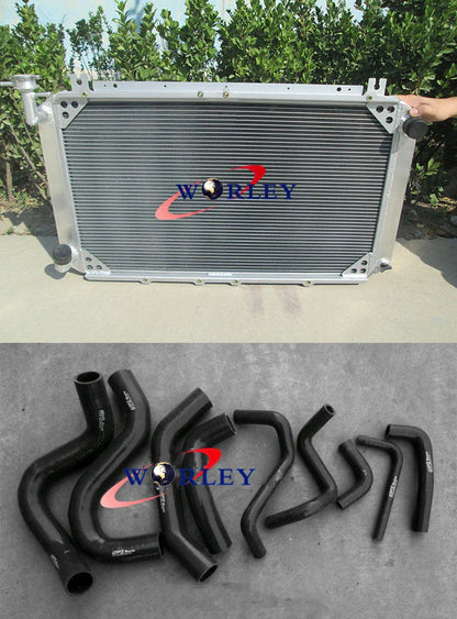 Aluminum Radiator + Hose for Nissan Patrol Y60 GQ 2.8L RD28T Turbo Diesel (1994-1997)
