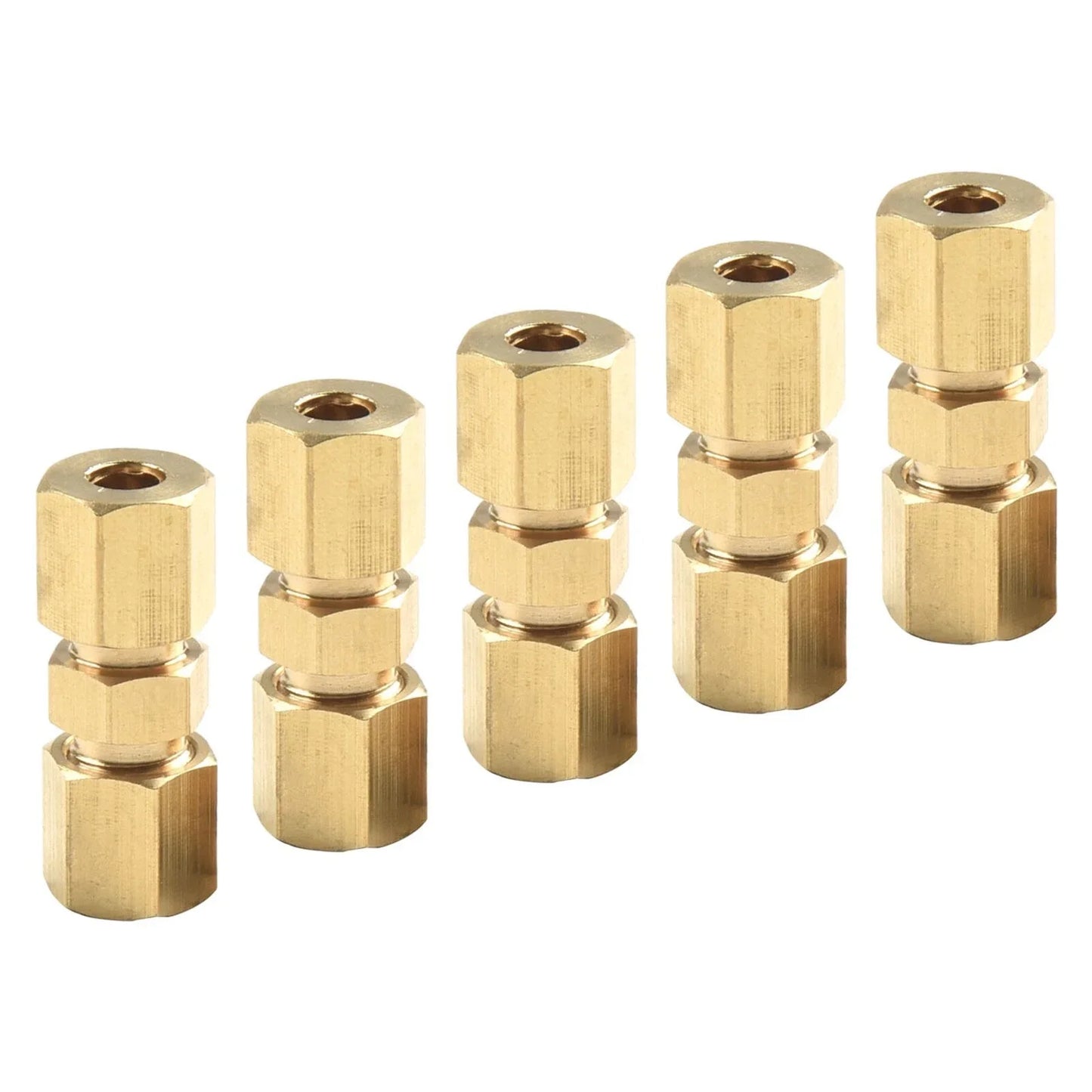 3/16 Inch Brass Inverted Flare Union Compression Fitting, 5 x Set for Vehicle