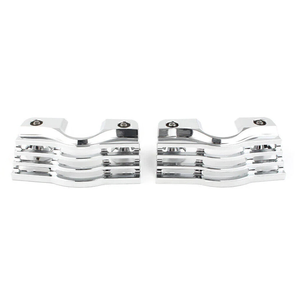Chrome Finned Slotted Head Bolt Spark Plug Covers for Harley Touring