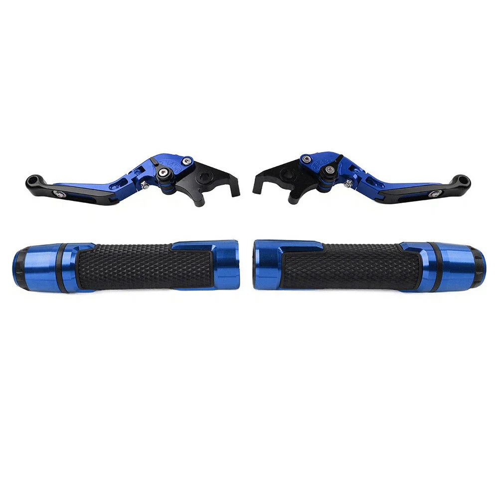Blue Extendable Brake Clutch Lever Grip Set for Yamaha YZF R1 R6