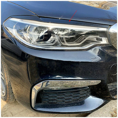 Headlight Eyebrow Eyelid Trim for BMW 5 Series G30 M5 F90 2017-2020 Black