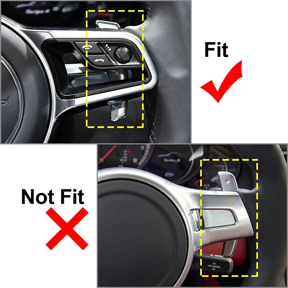 Blue Steering Wheel Shifter Paddle Extensions for Porsche Panamera 991 (2010-2016)