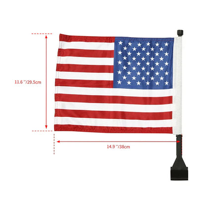 Saddlebag Trunk Mount American Flagpole for Harley Touring (1993-2022)