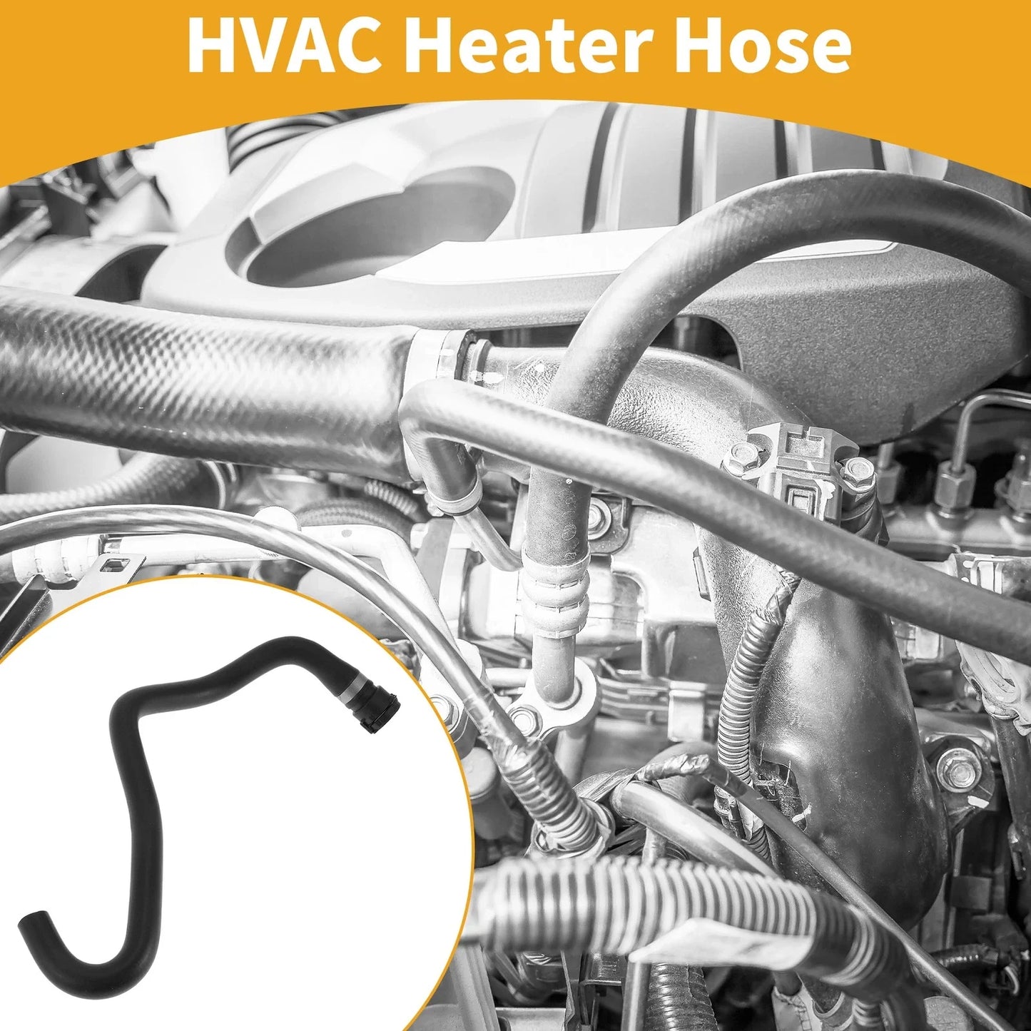 HVAC Heater Hose for BMW 3 Series E46 (2000 - 2007) Rubber Black