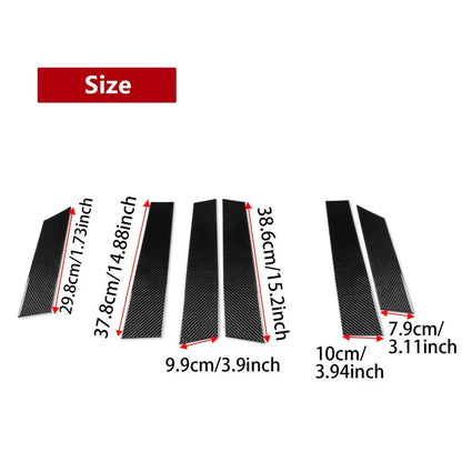 6Pcs Carbon Fiber B Pillar Cover Trim for BYD Seal (2022-2025)