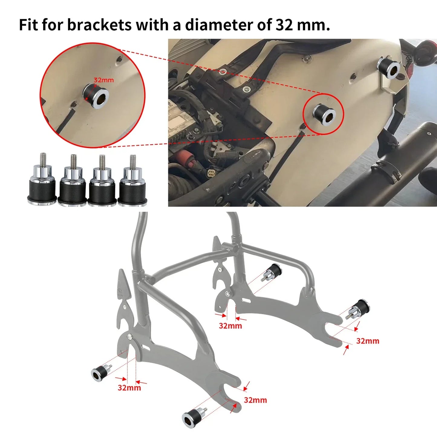 Quick Release Saddlebag Backrest Spools for Indian Chieftain (2014-2024)