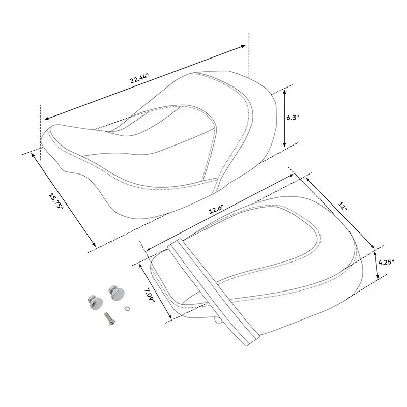 Driver & Passenger Gel Seat for Harley Touring CVO Road Street Glide (09-23)