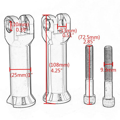 Passenger Foot Pegs for Harley FXBB Street Bob 107 (2018-2020)