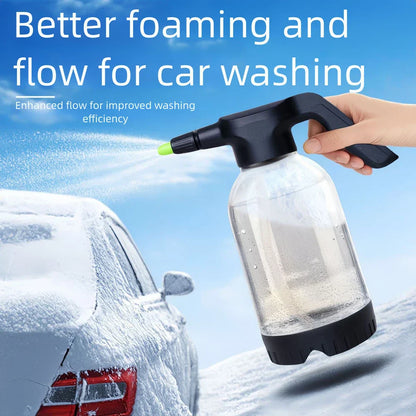 Electric Car Wash Spray Bottle 2L Adjustable Foam Nozzle for Garden