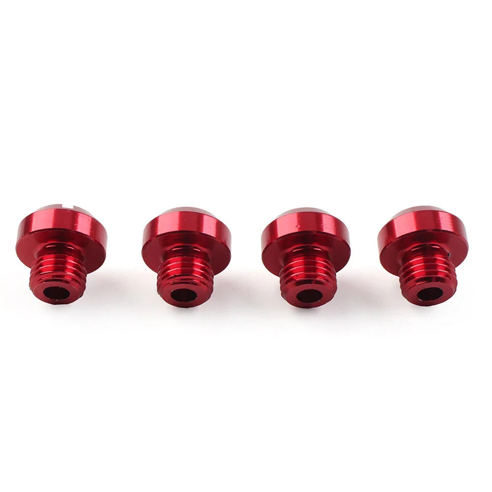 4 x Universal Motorcycle Mirror Hole Blanking Plugs M10 Screws Caps Red