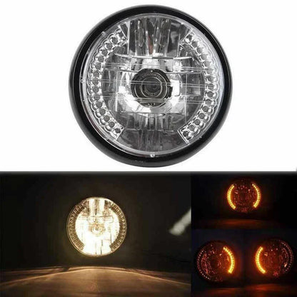 7" Motorcycle Amber LED Turn Signal Indicators with Mount Bracket