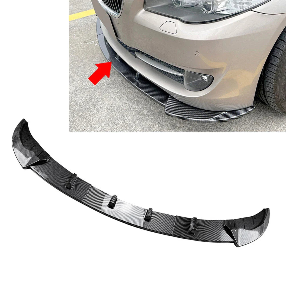 Carbon Look Front Bumper Spoiler Lip for BMW 5 Series F10 (2011-2014)