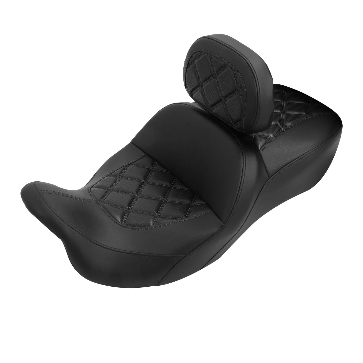 Driver & Passenger Seat & Backrest for Harley Road Glide (2009-2023) Black