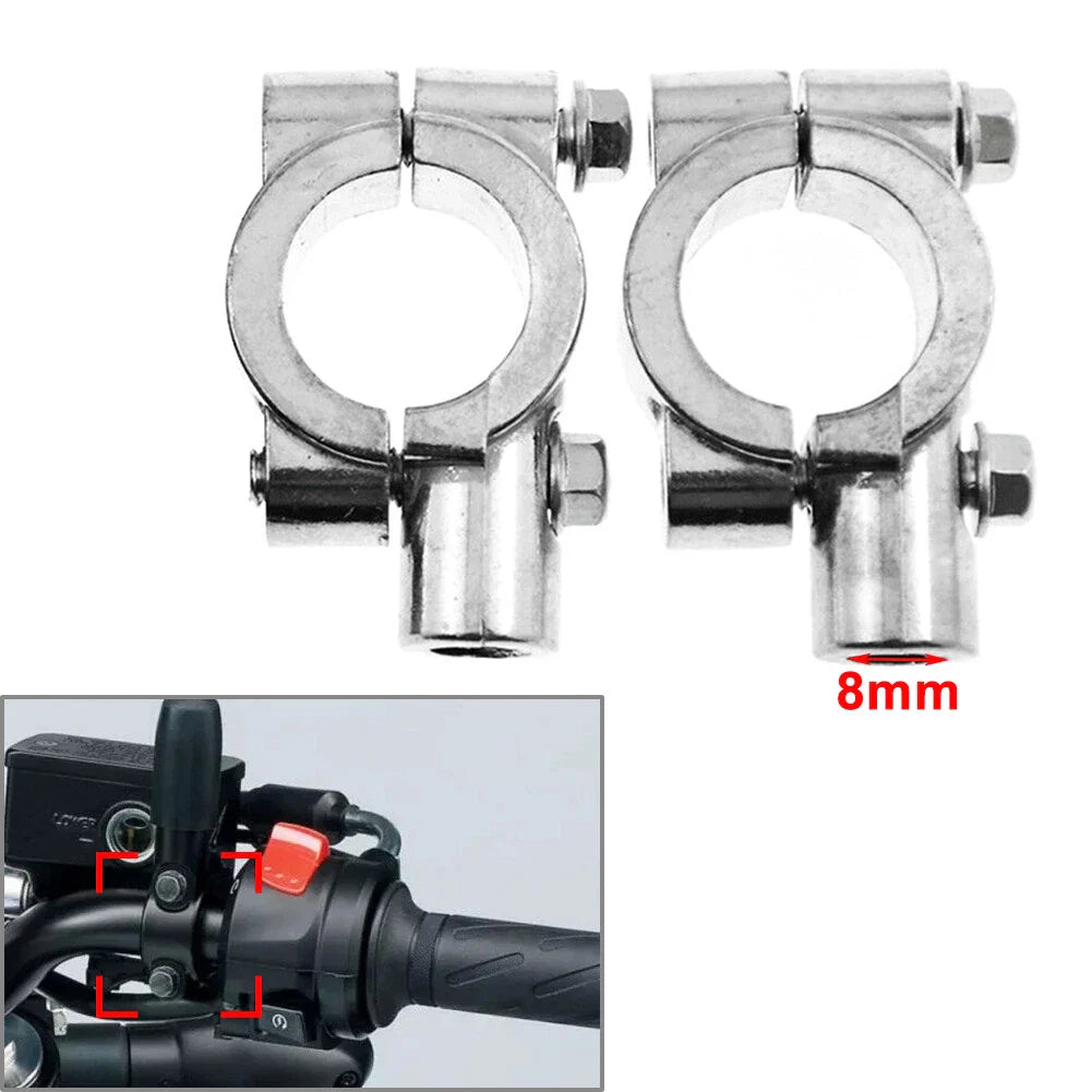 22MM M8 Chrome Motorcycle Handlebar Mirror Mount Clamp