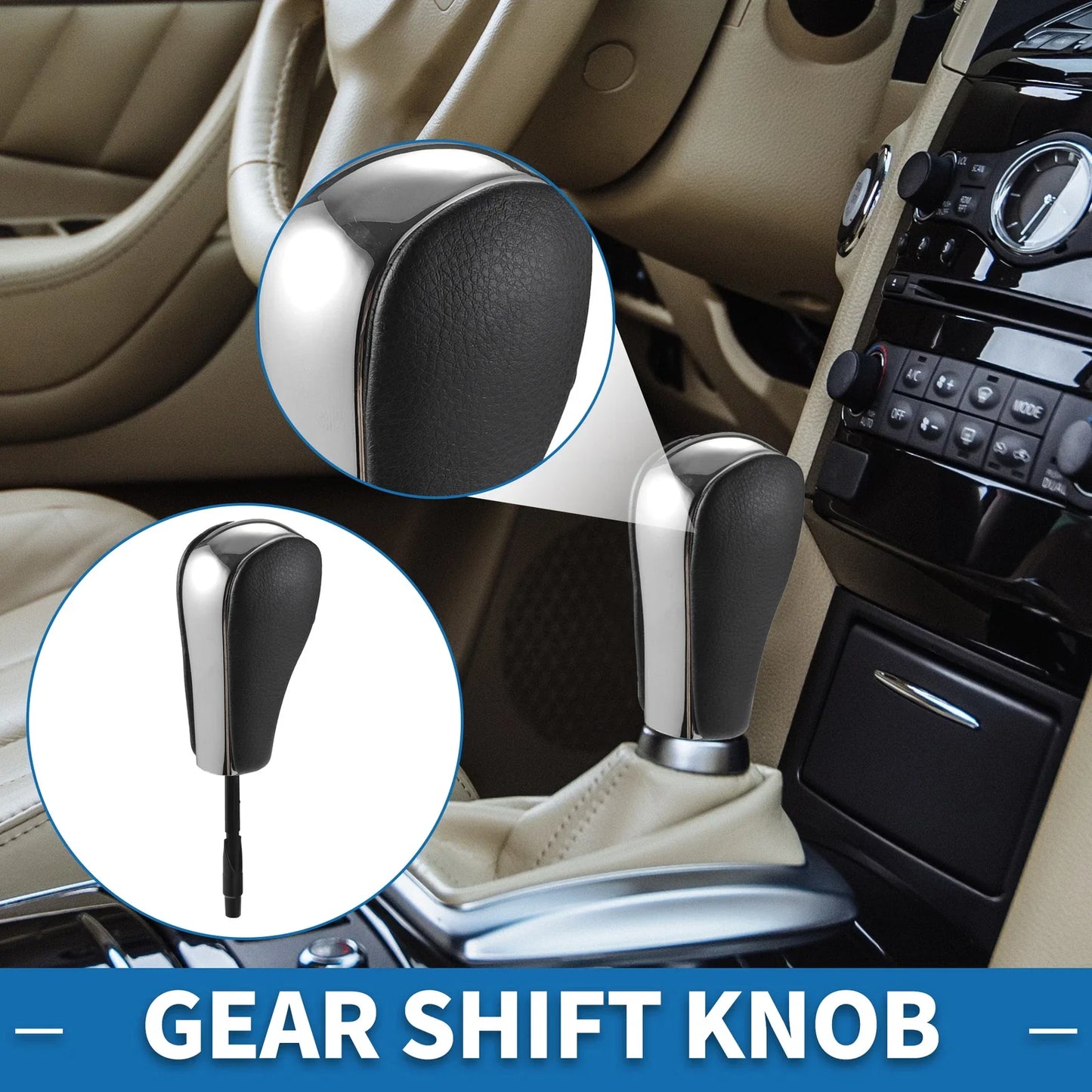 Gear Shifter Knob for BMW 1 Series E81 (2006-2011) Faux Leather Chrome