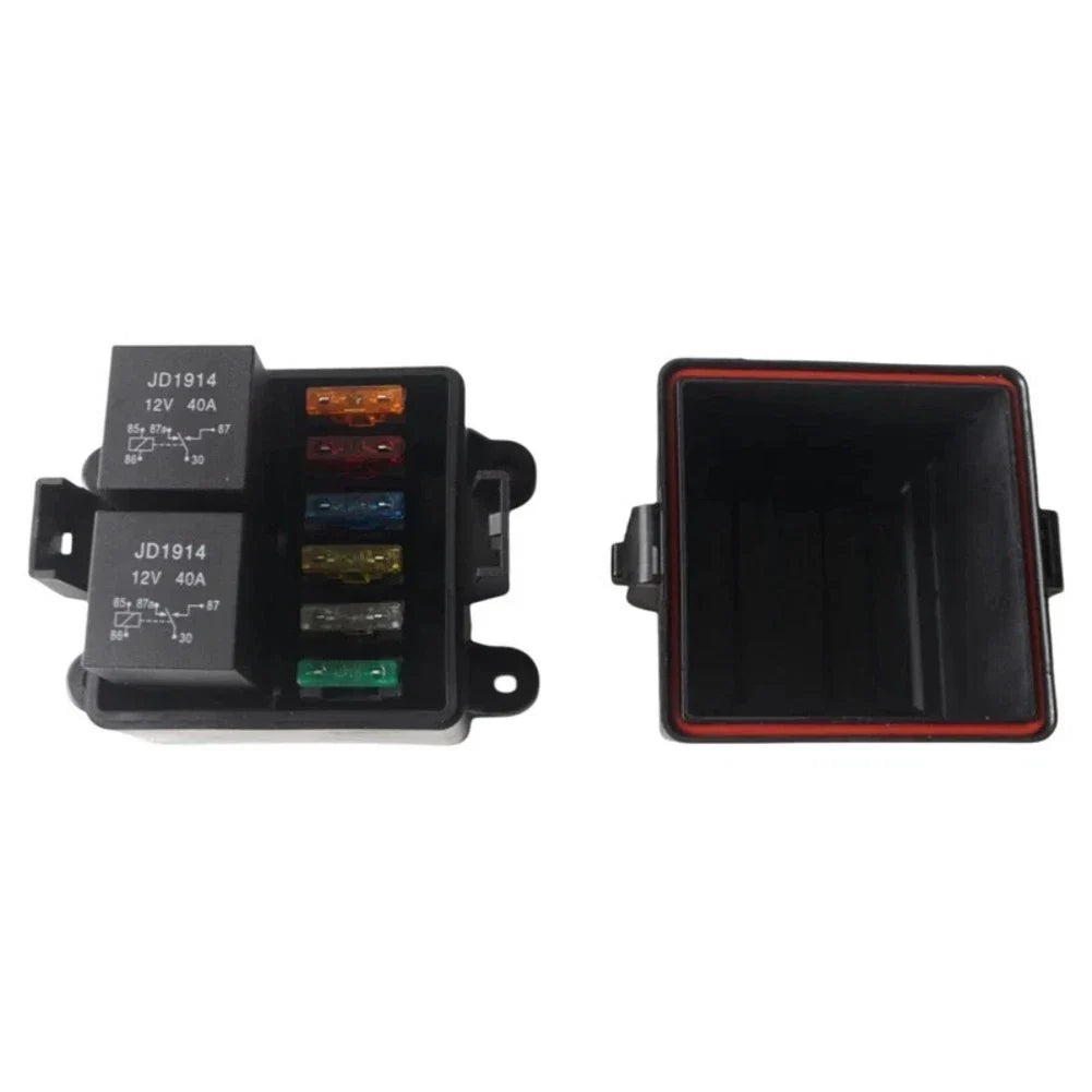 Fuse Box 6-Circuit 2 Relays Electrical for Truck RV Marine