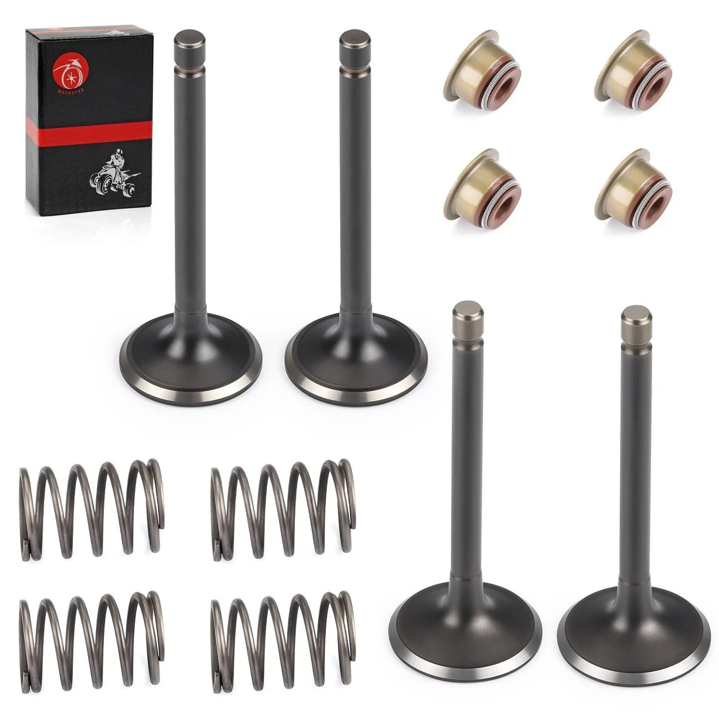 Intake & Exhaust Valve Set with Seals for EZGO Gas 4 Stroke 295cc 350cc (1996–2026)