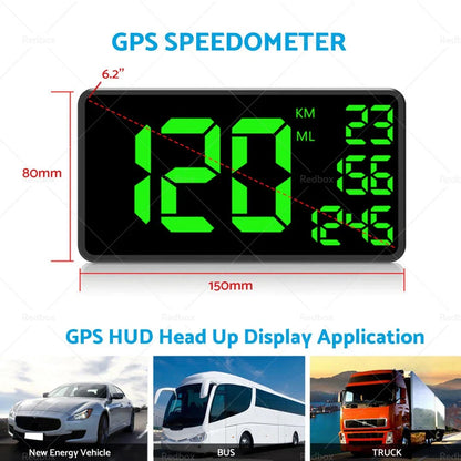 6.2" Truck GPS Speedometer Extend Display Odometer Overspeed Alarm MPH/KMH