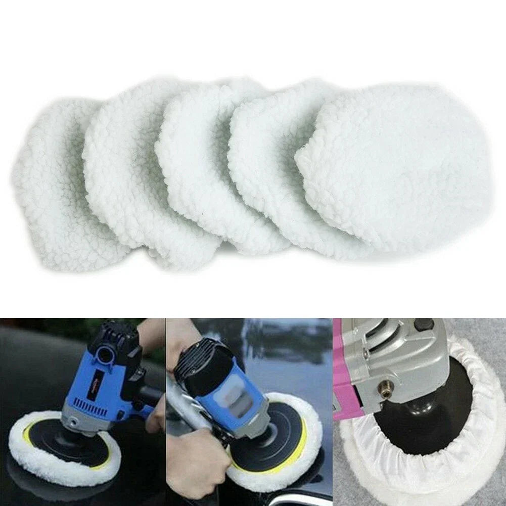 5 x Polishing Bonnet Buffer for Soft Wool 5-6" Car Polisher