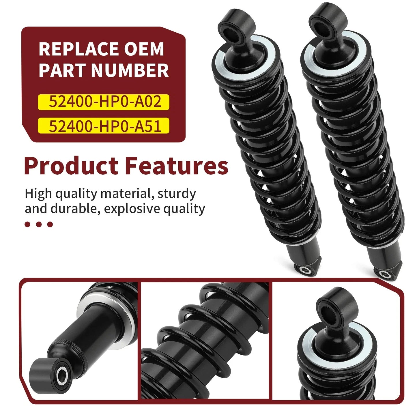 2 x Rear Shocks Absorber for Honda Foreman 500 TRX500FE/FM (2005–2011)