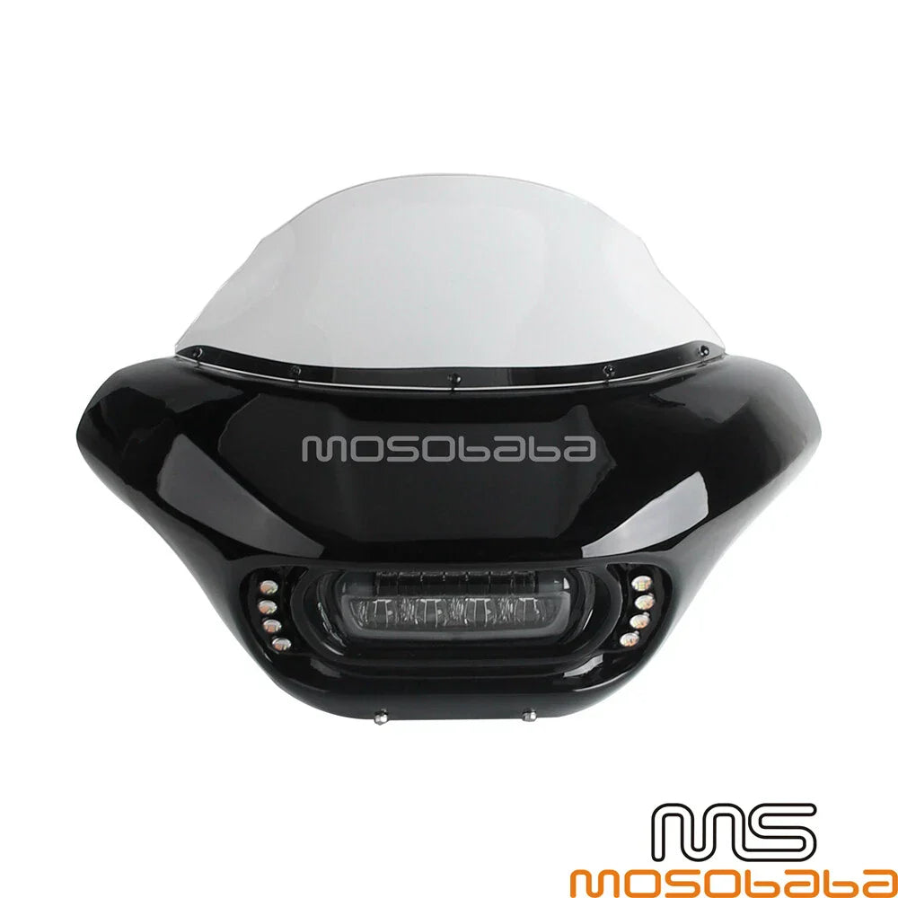 LED DRL Headlight Fairing Windshield for Harley Softail Fat Bob FXFB (2018)