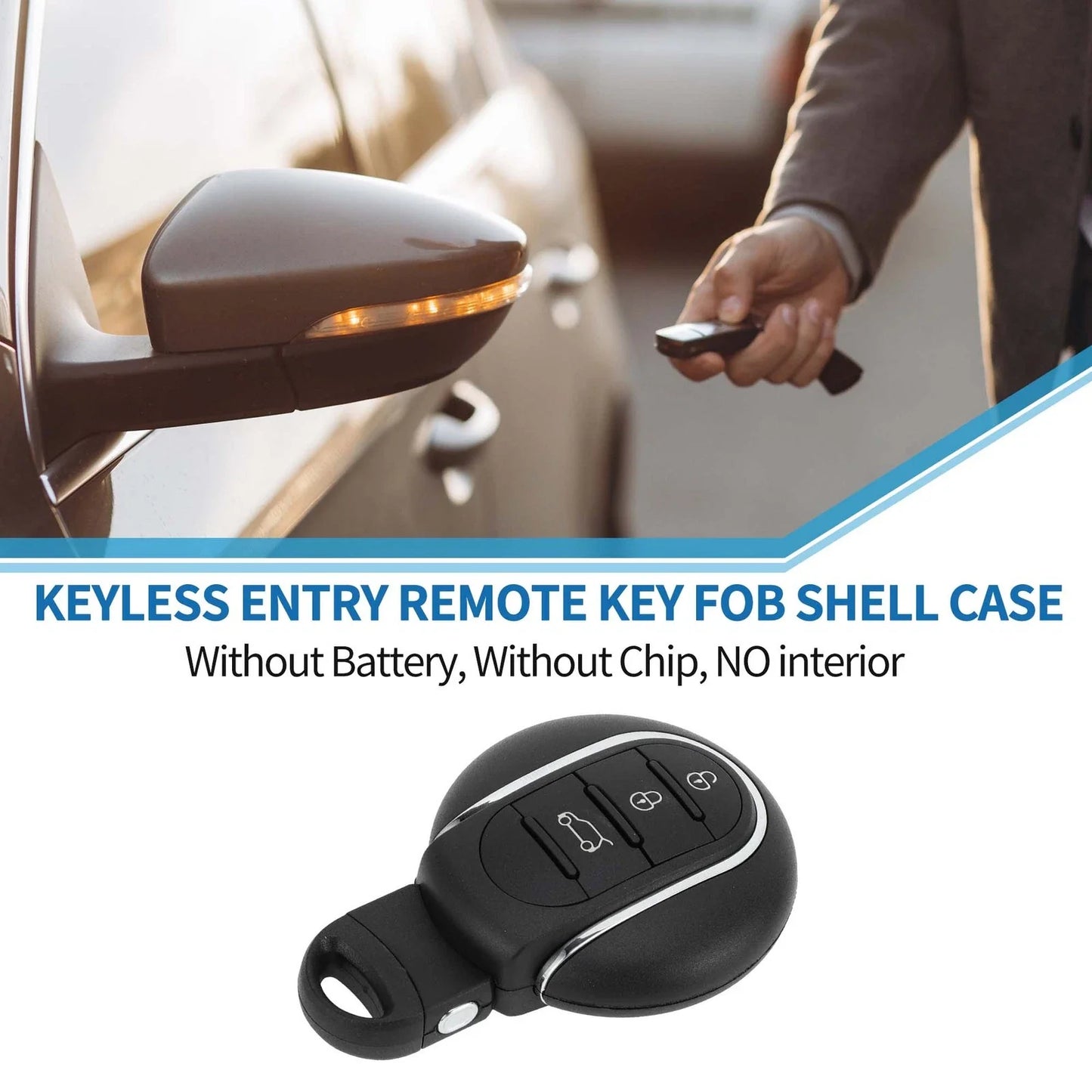 3 Buttons Keyless Entry Remote Fob Case for BMW Mini Cooper (2015 - 2017)