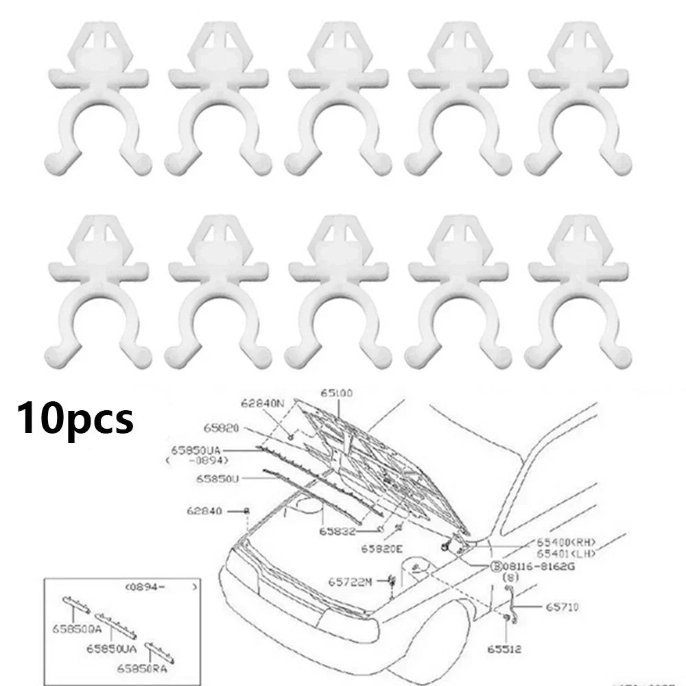 10 x Bonnet Hood Rod Holder Clips for Nissan Frontier Pathfinder (2005-2023)