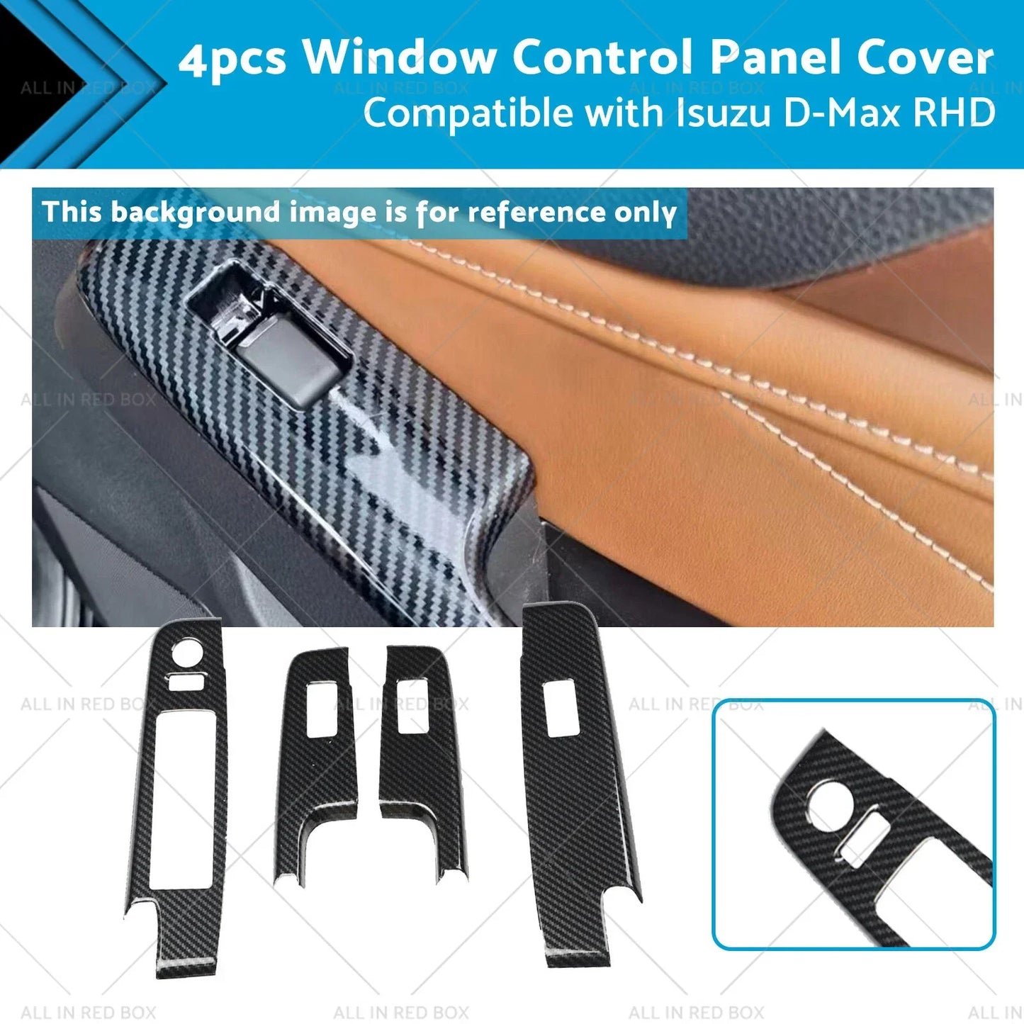Carbon Fiber Window Lift Trim for Isuzu D-Max 2021-2023