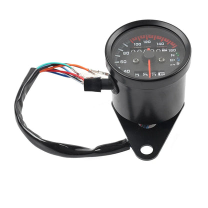 Mini Speedometer Odometer Gauge w/ Indicator Light for Motorcycle (12V)